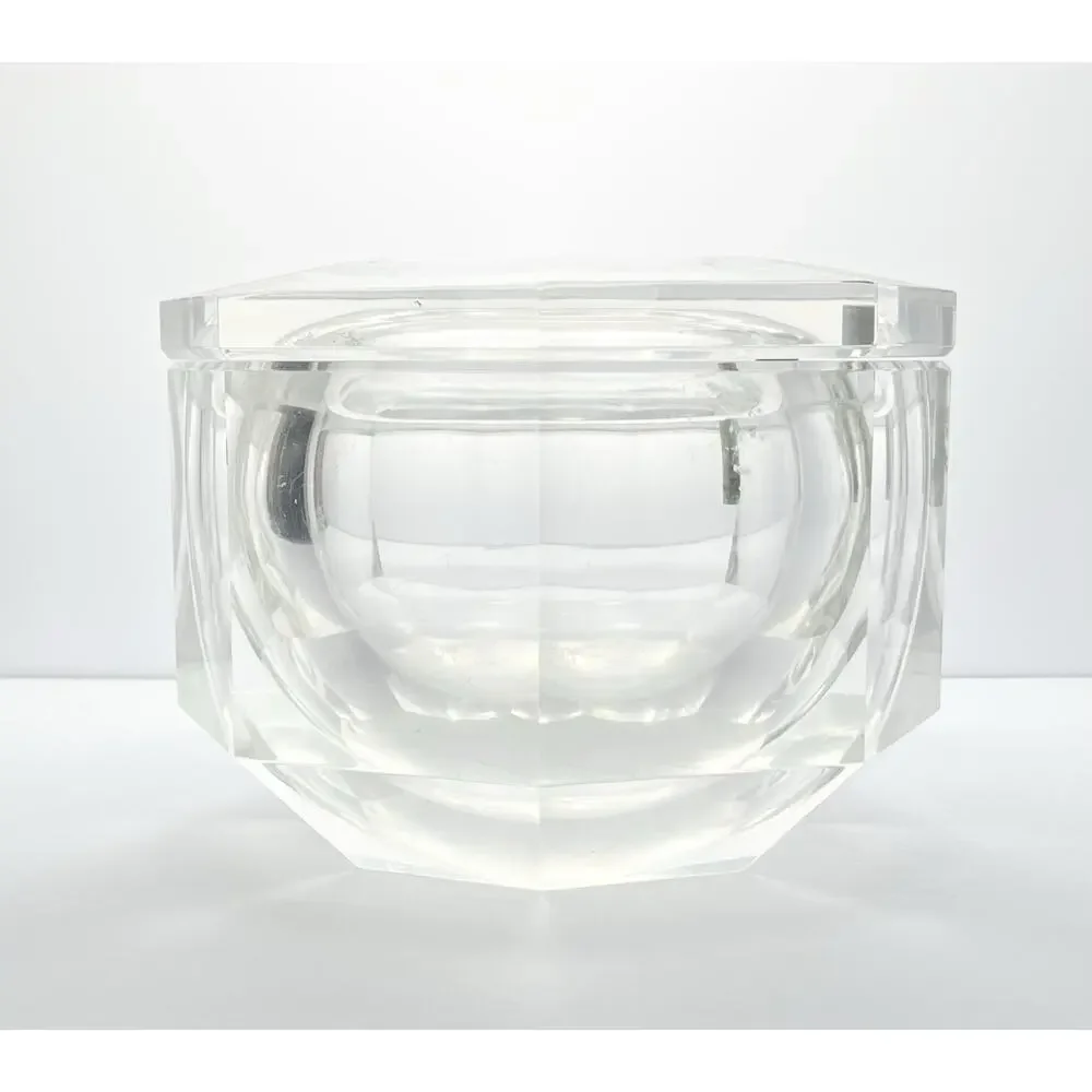 1960s Vintage MCM Alessandro Albrizzi Lucite Acrylic Octagon Ice Bucket 9 1/4”